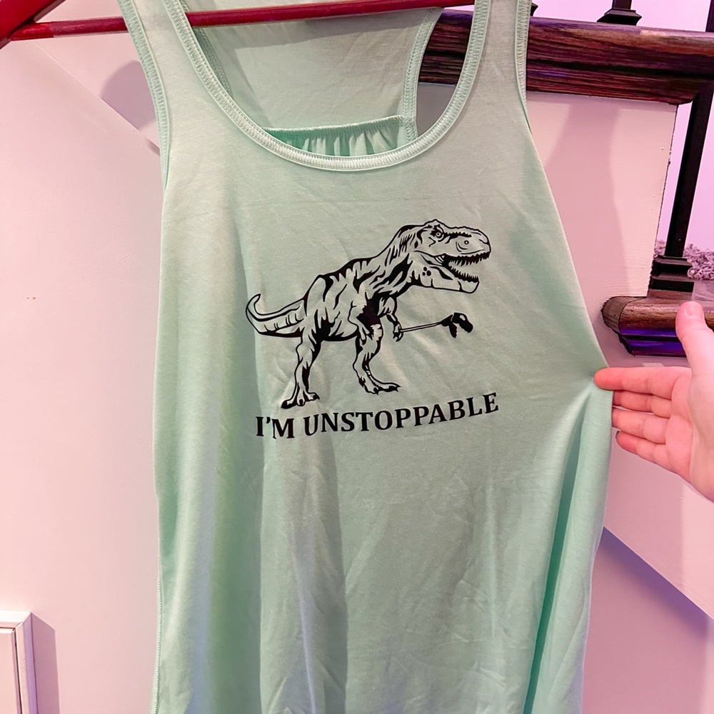 CVG Mint Green Racerback Dinosaur Tank Top- New without tags